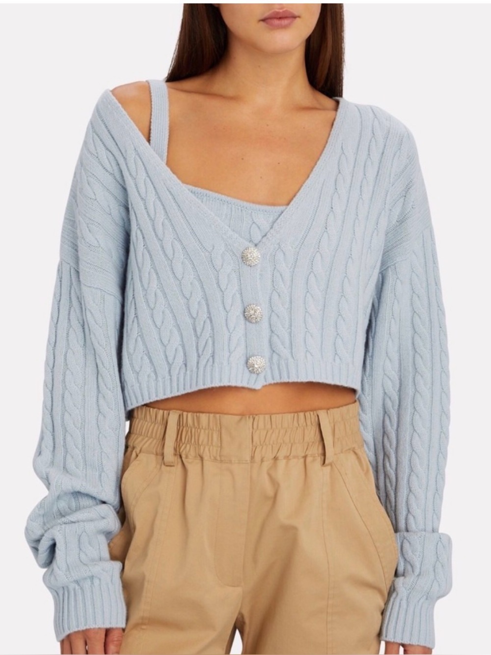 W/ Tag Ronny Kobo Collection Phyllis Crop Cardigan Sweater M -Read Description-